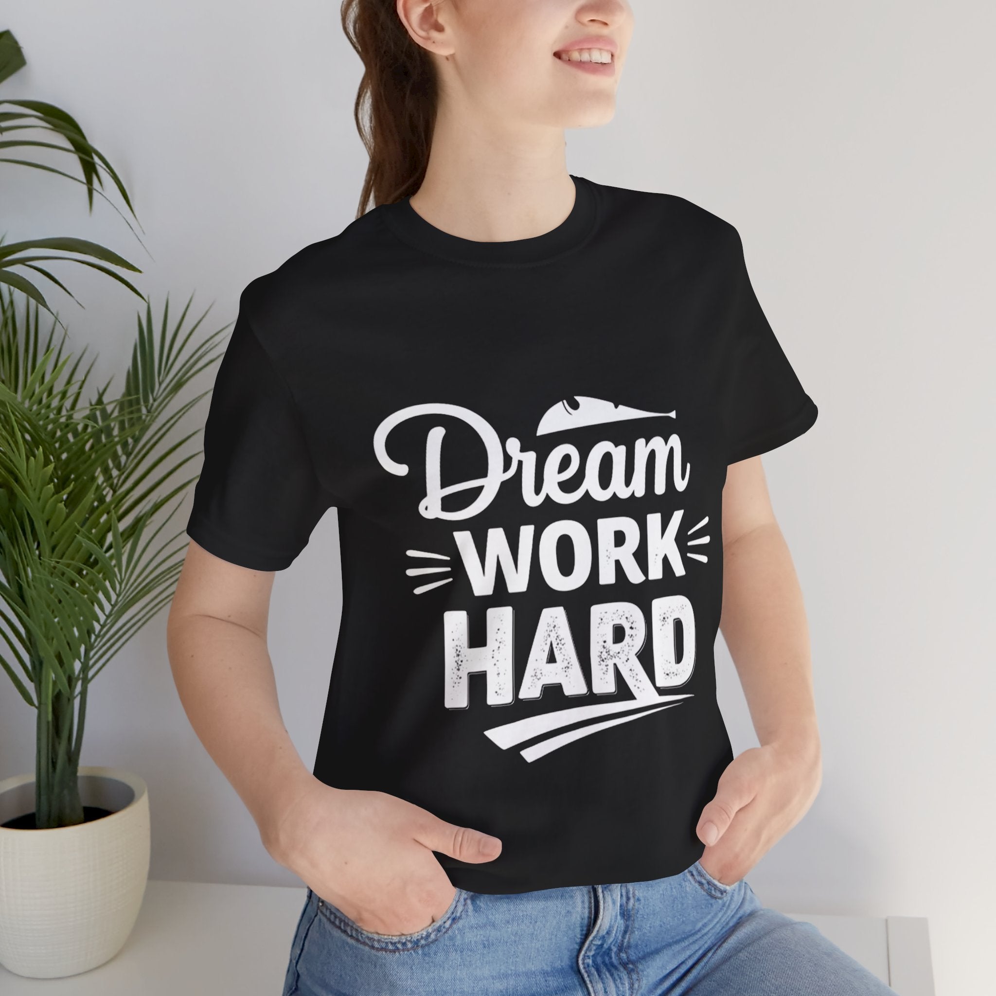 Dream Work Hard Lines - Minimalist Motivation Tee - Clean Success Shirt