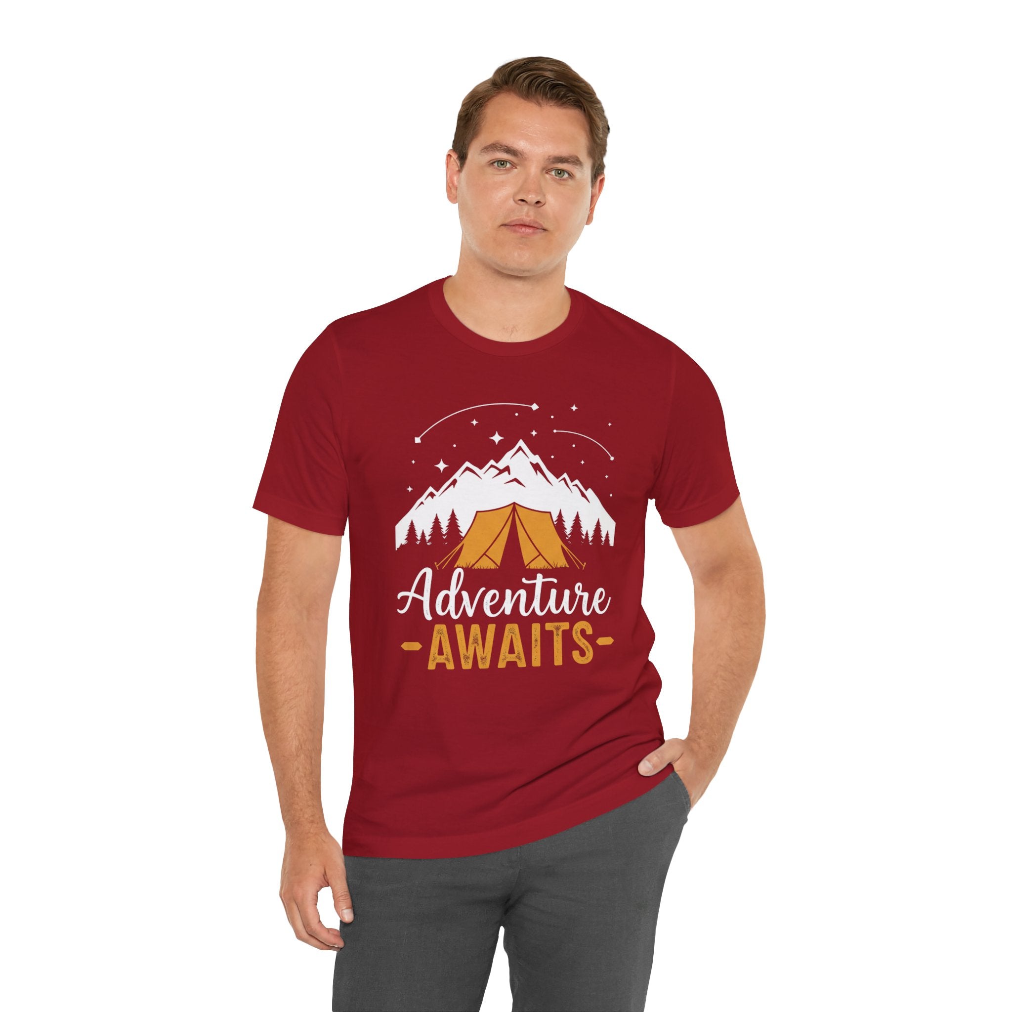 Adventure Awaits Camping Tent - Outdoor T-Shirt - Mountain Explorer Tee