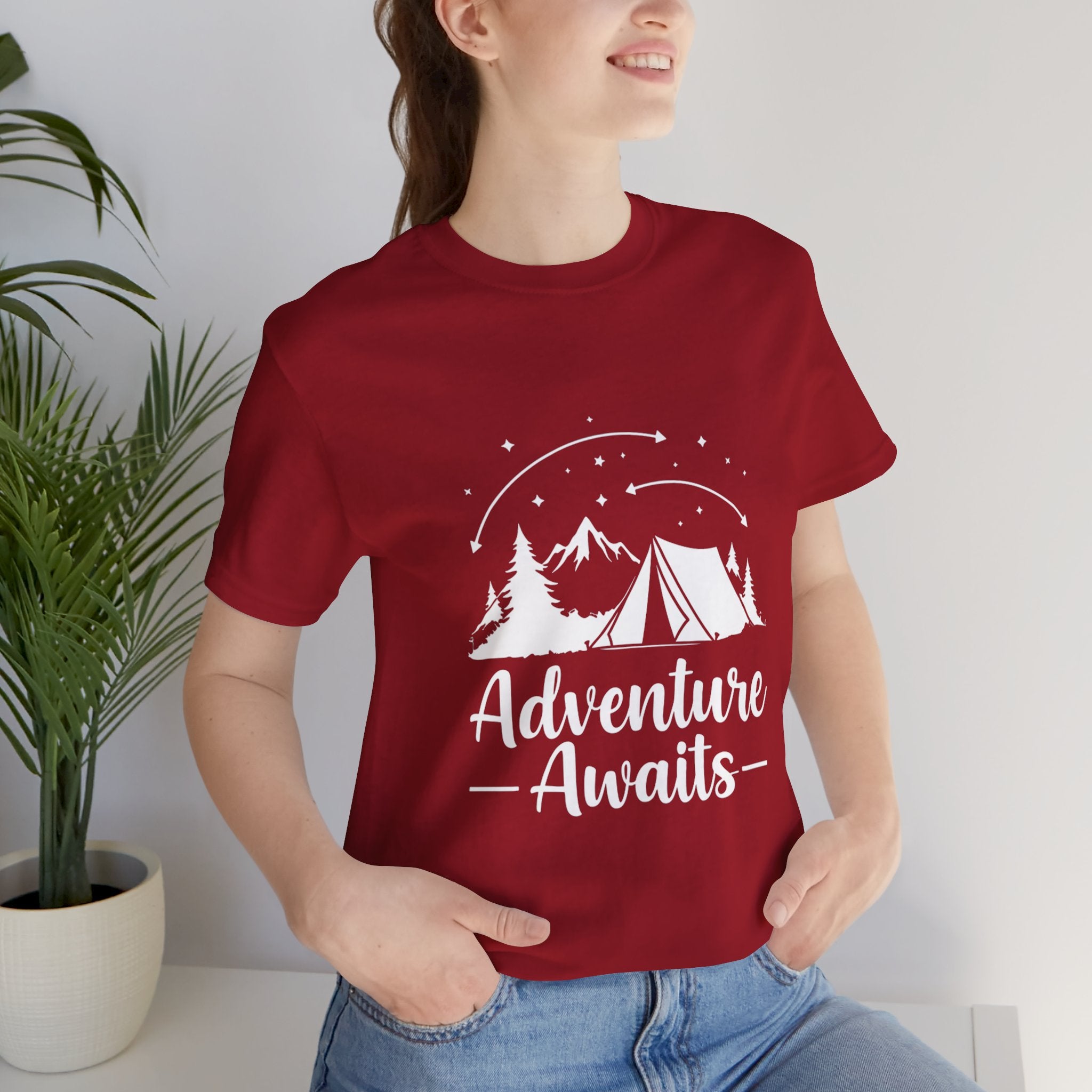 Adventure Awaits Forest Camp - Pine Trees T-Shirt - Wilderness Explorer Tee