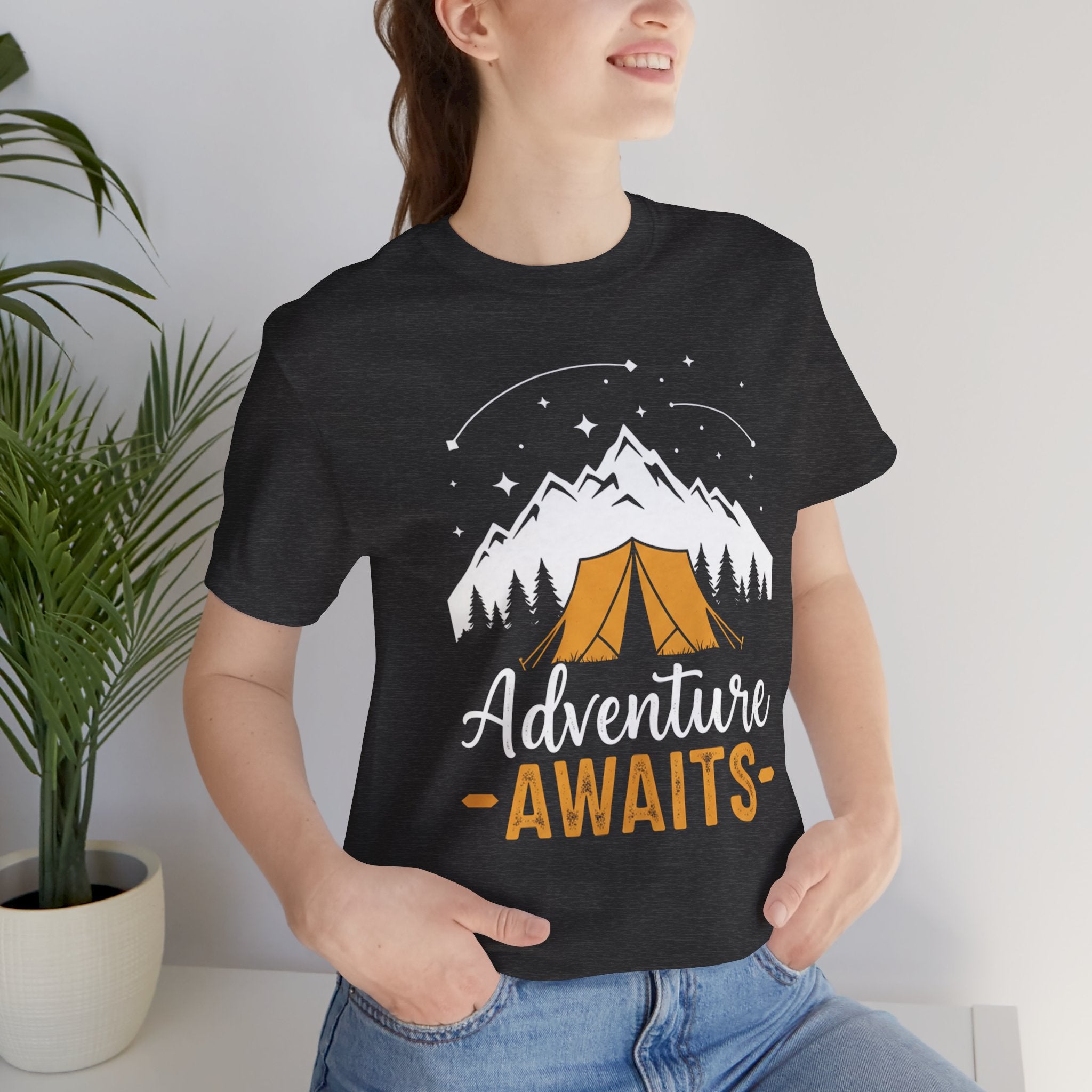 Adventure Awaits Camping Tent - Outdoor T-Shirt - Mountain Explorer Tee