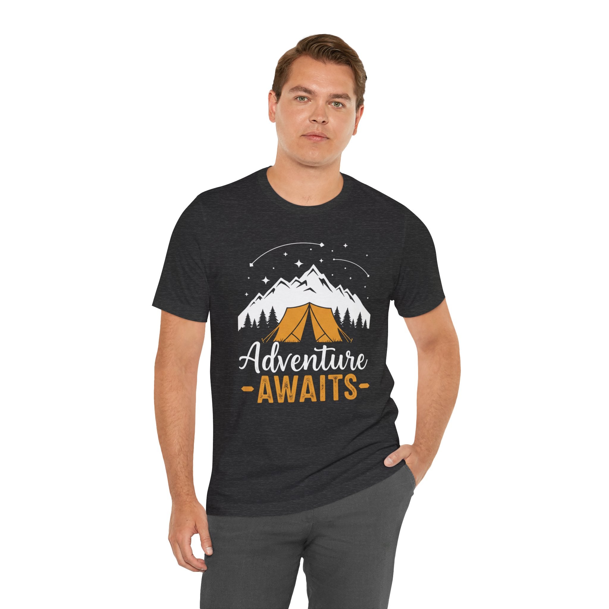 Adventure Awaits Camping Tent - Outdoor T-Shirt - Mountain Explorer Tee