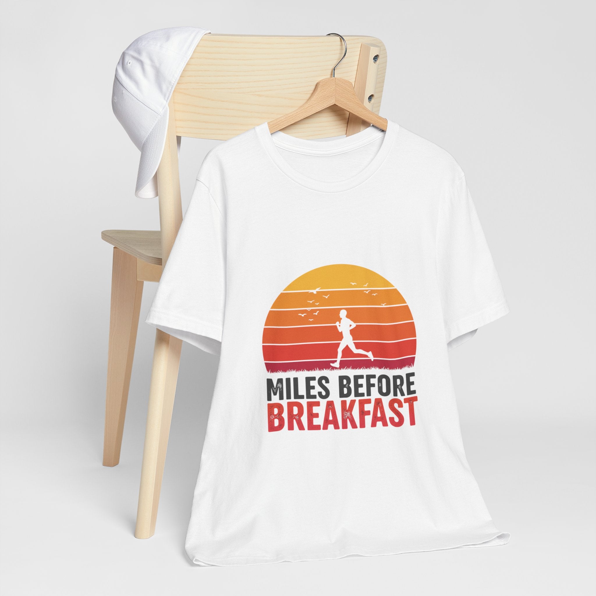 Miles Before Breakfast Trail - Personal Trail Runner Tee - Mountain Morning Shirt