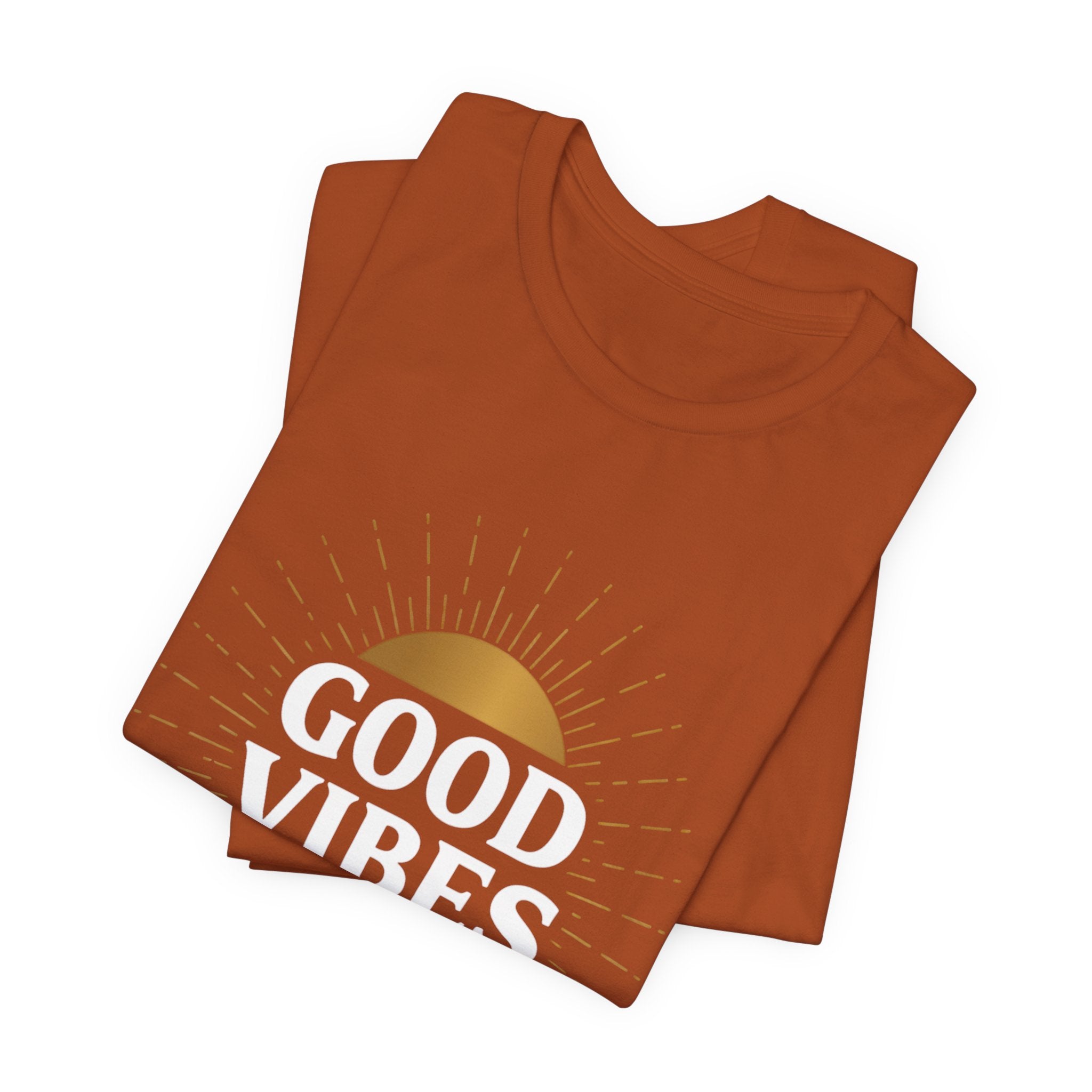Good Vibes Only Sunrise - Mandala Sun Design Tee - Positive Energy Shirt