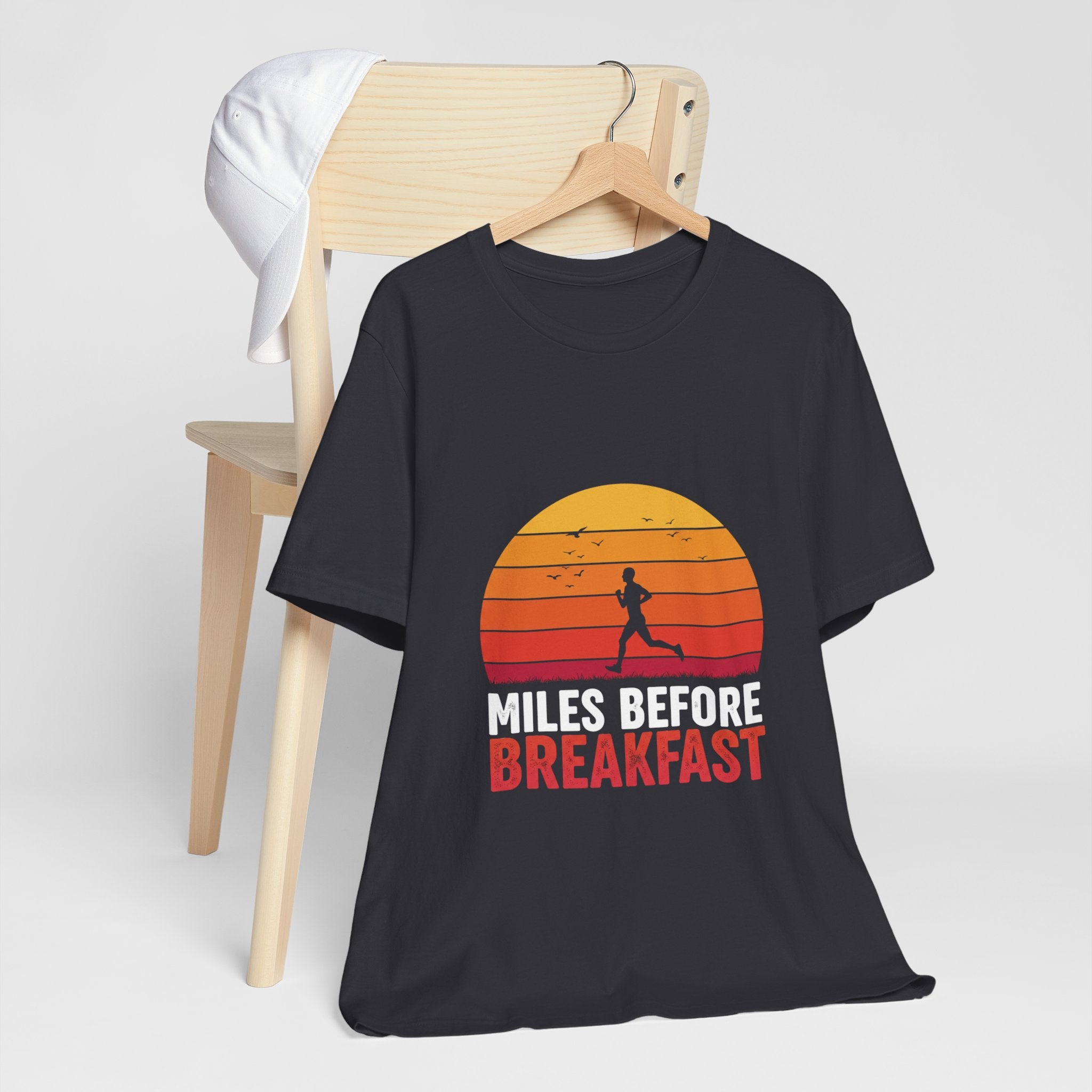 Miles Before Breakfast Trail - Personal Trail Runner Tee - Mountain Morning Shirt