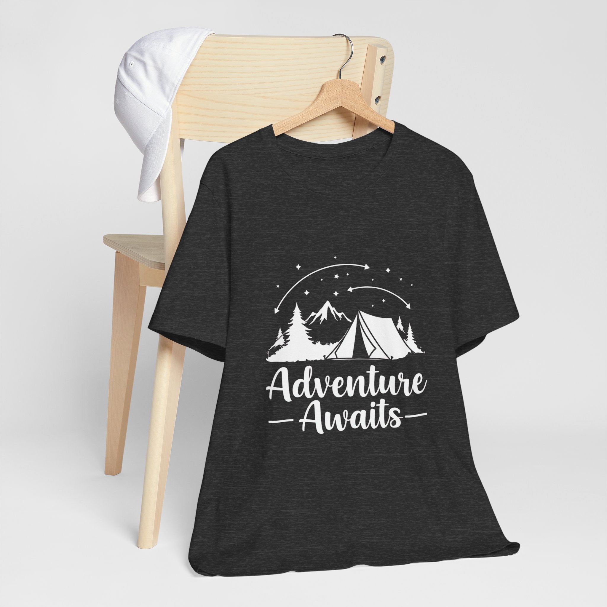 Adventure Awaits Forest Camp - Pine Trees T-Shirt - Wilderness Explorer Tee