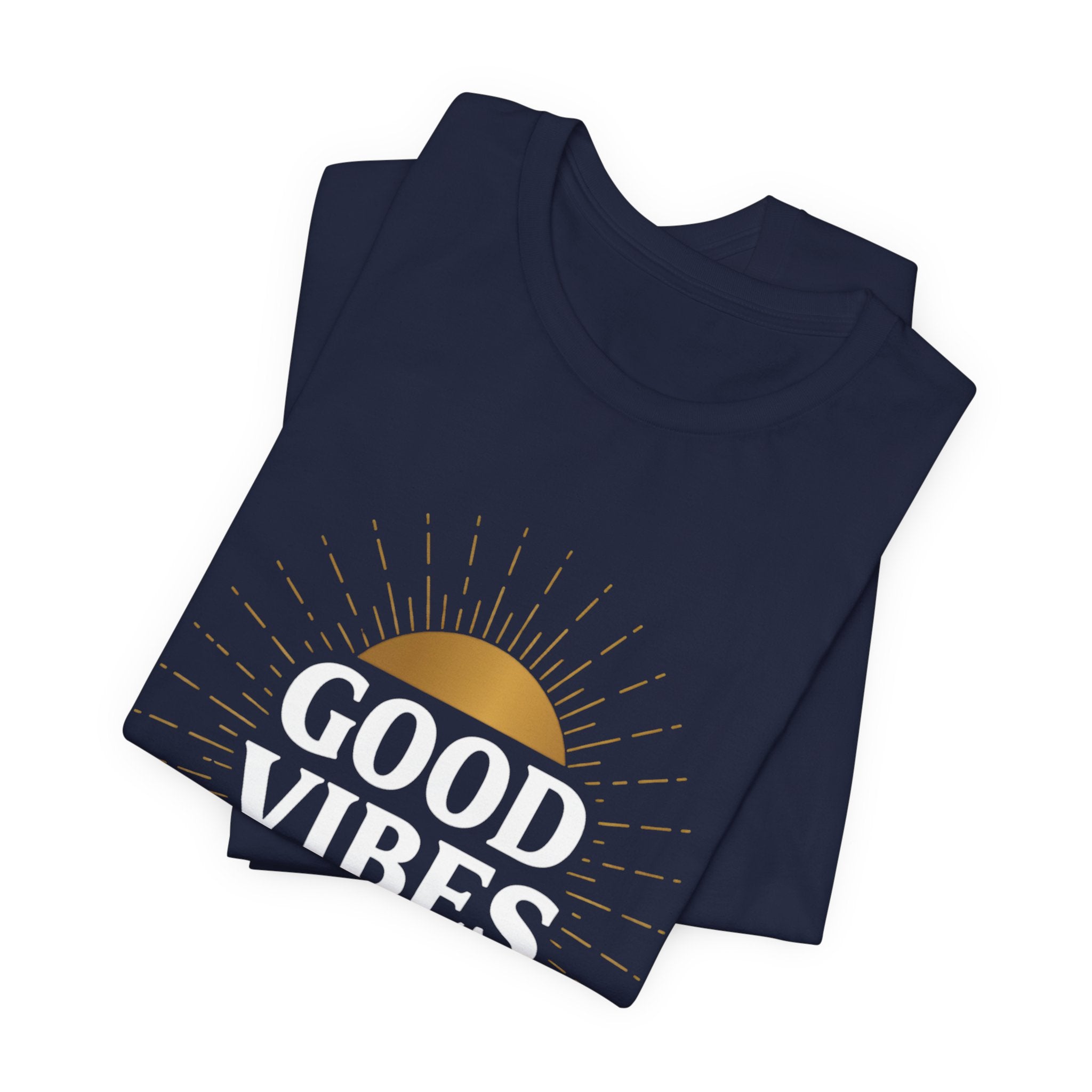 Good Vibes Only Sunrise - Mandala Sun Design Tee - Positive Energy Shirt