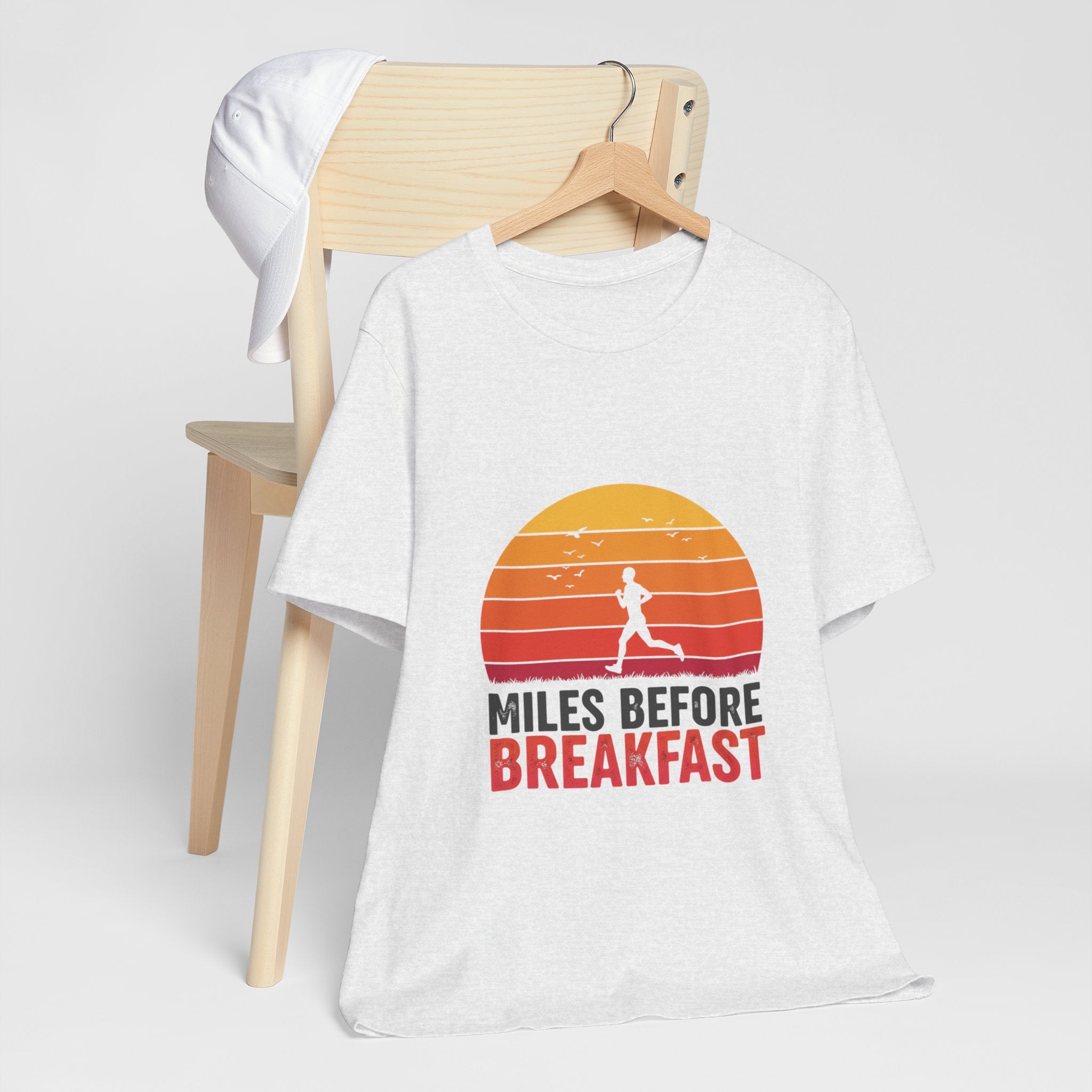 Miles Before Breakfast Trail - Personal Trail Runner Tee - Mountain Morning Shirt