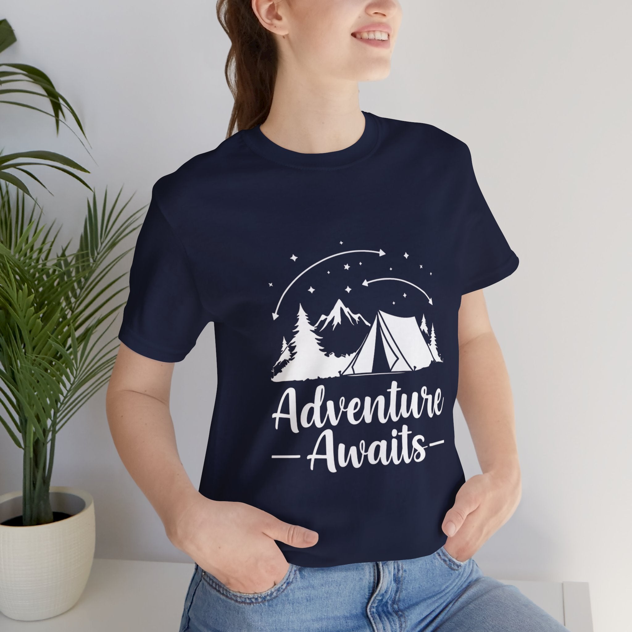 Adventure Awaits Forest Camp - Pine Trees T-Shirt - Wilderness Explorer Tee
