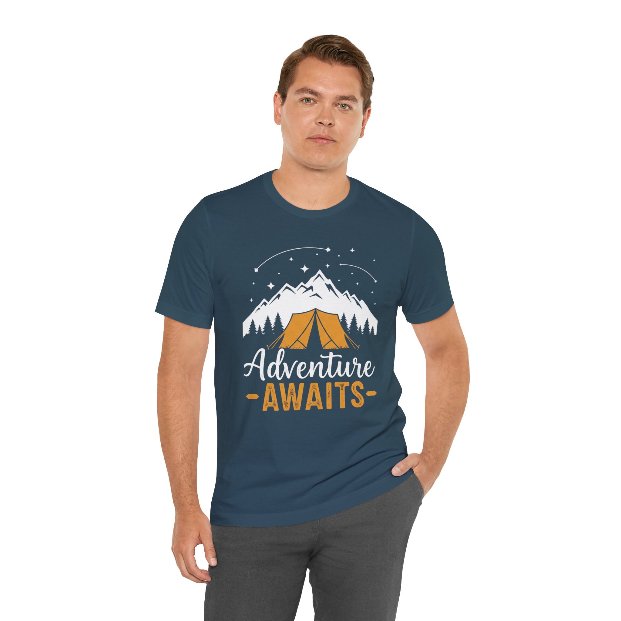 Adventure Awaits Camping Tent - Outdoor T-Shirt - Mountain Explorer Tee