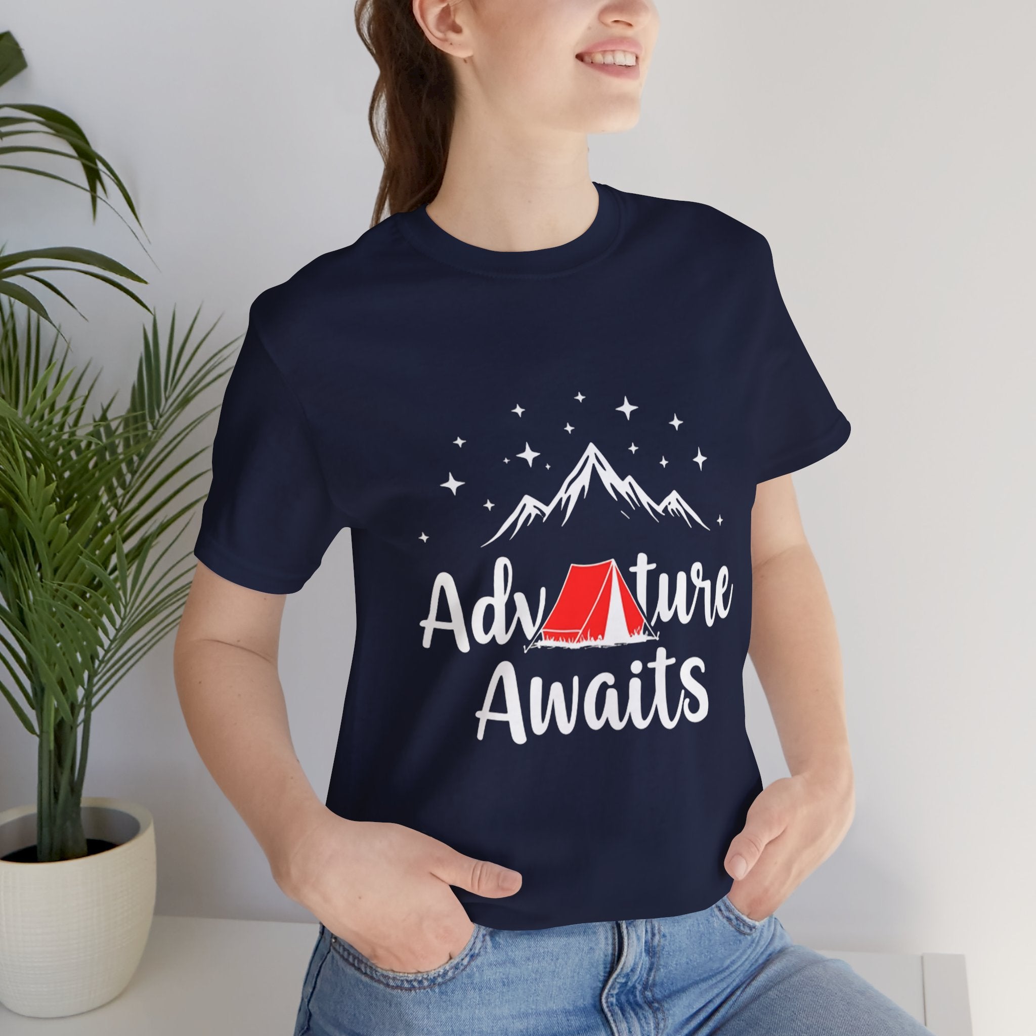 Adventure Awaits Mountain Range - Minimalist Outdoor Tee - Explorer Shirt