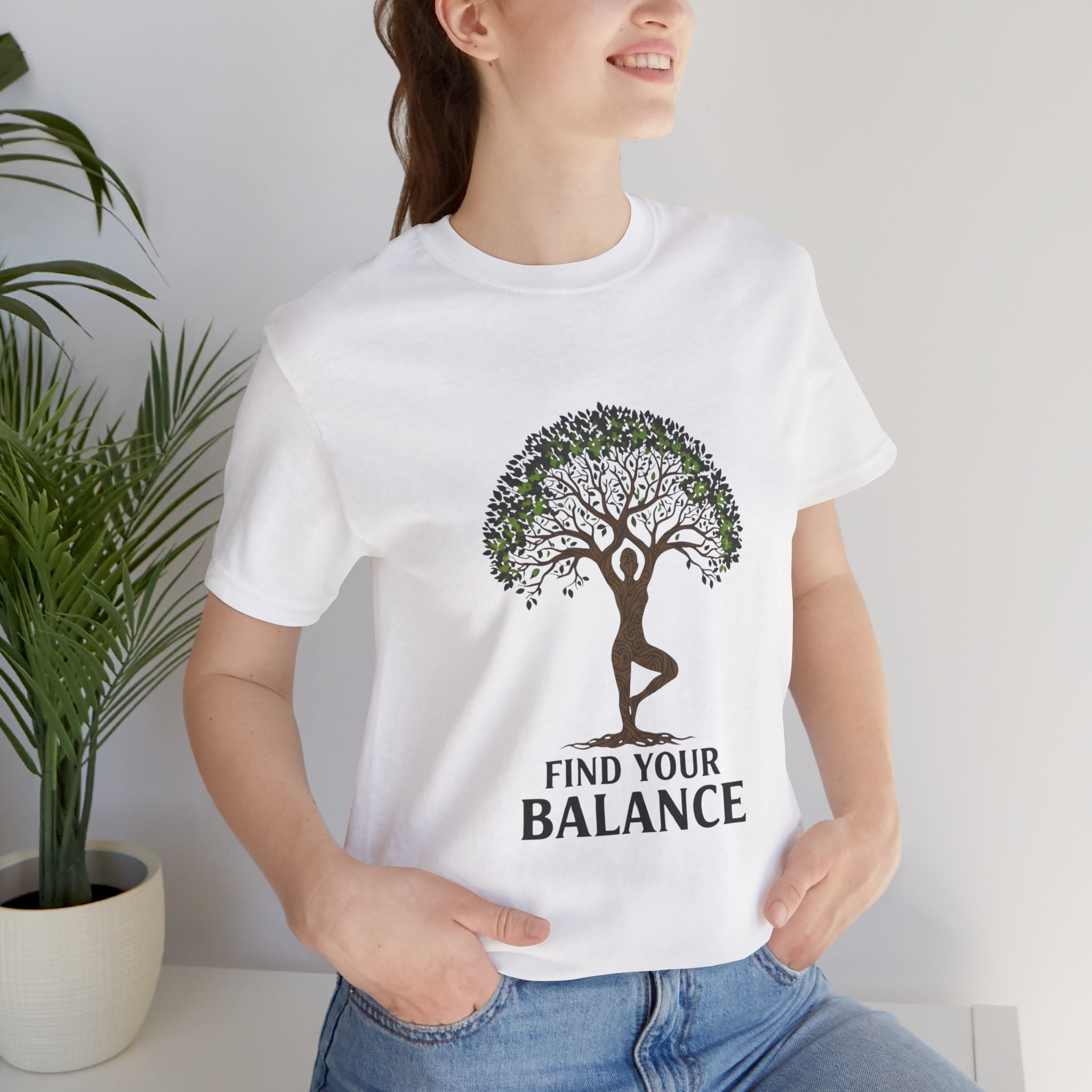Find Your Balance Rooted - Tree of Life Yoga Tee - Grounding Meditation Shirt