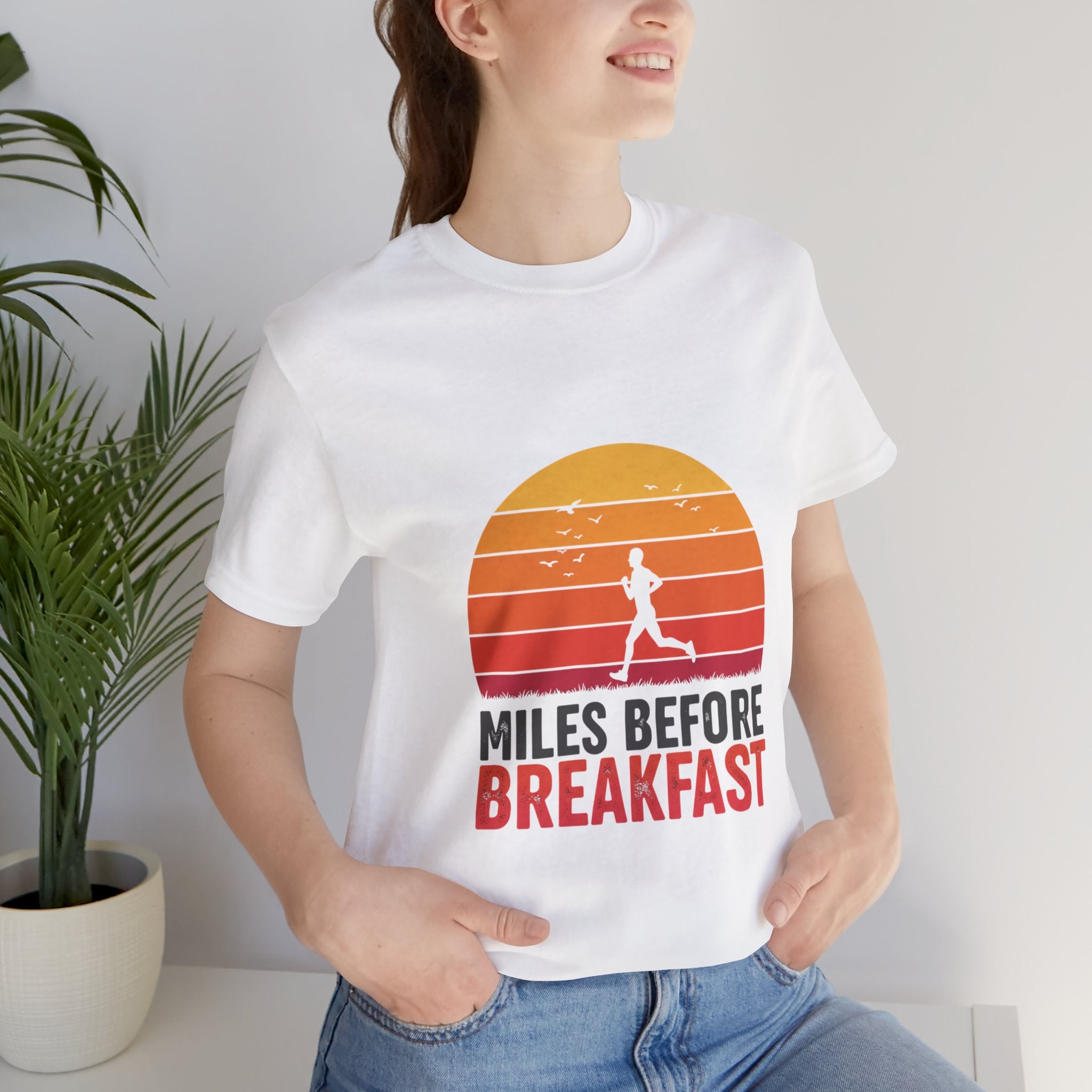 Miles Before Breakfast Trail - Personal Trail Runner Tee - Mountain Morning Shirt