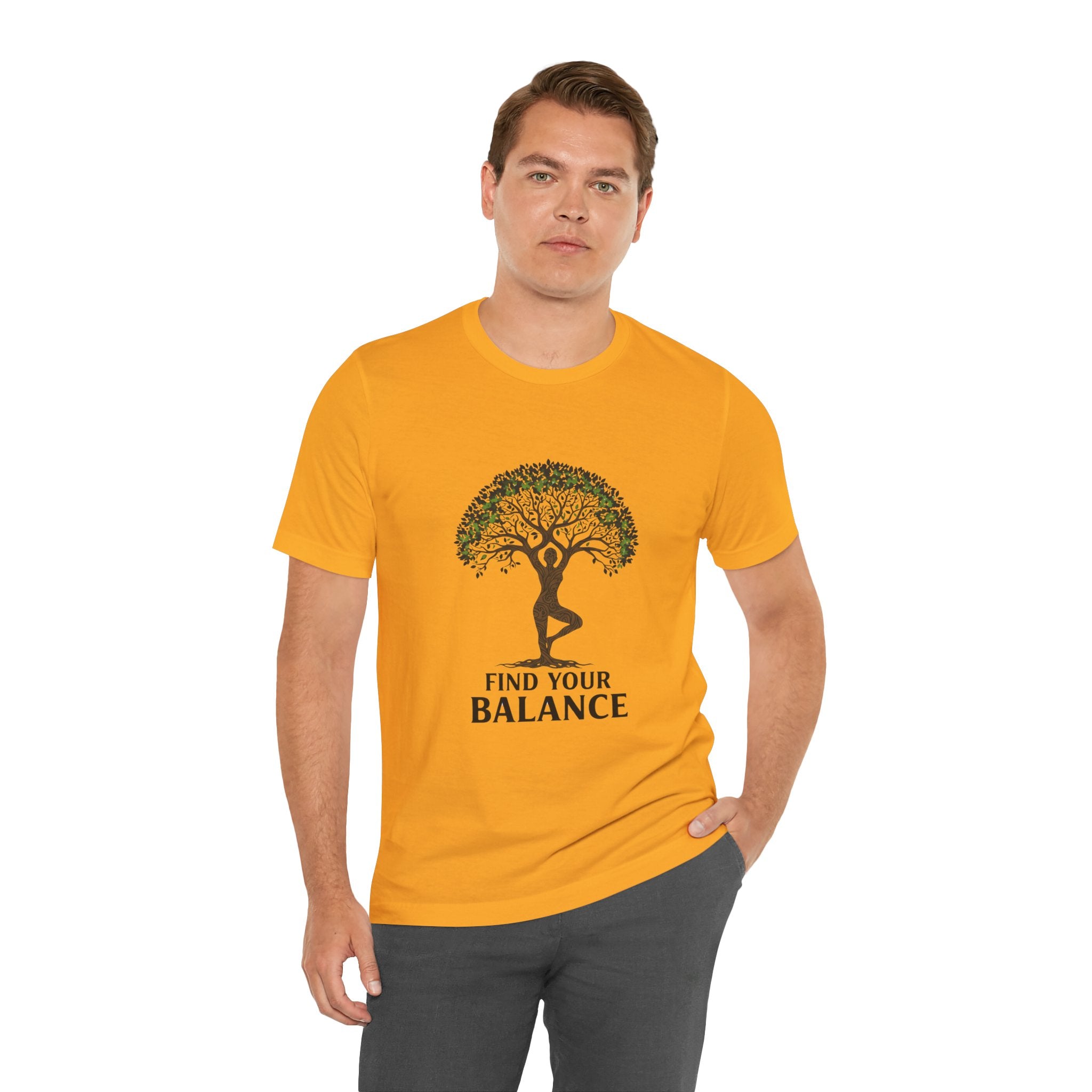 Find Your Balance Rooted - Tree of Life Yoga Tee - Grounding Meditation Shirt