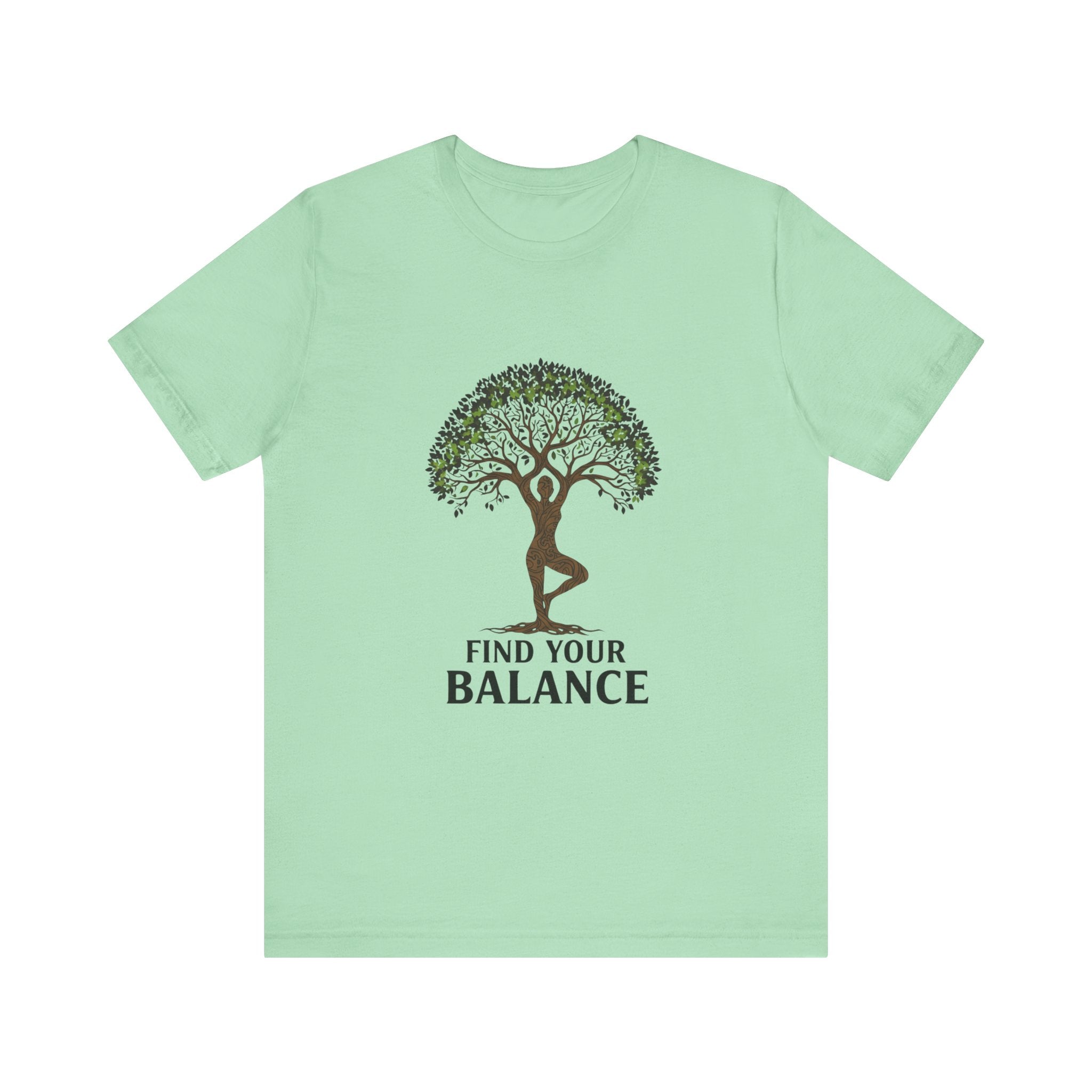 Find Your Balance Rooted - Tree of Life Yoga Tee - Grounding Meditation Shirt