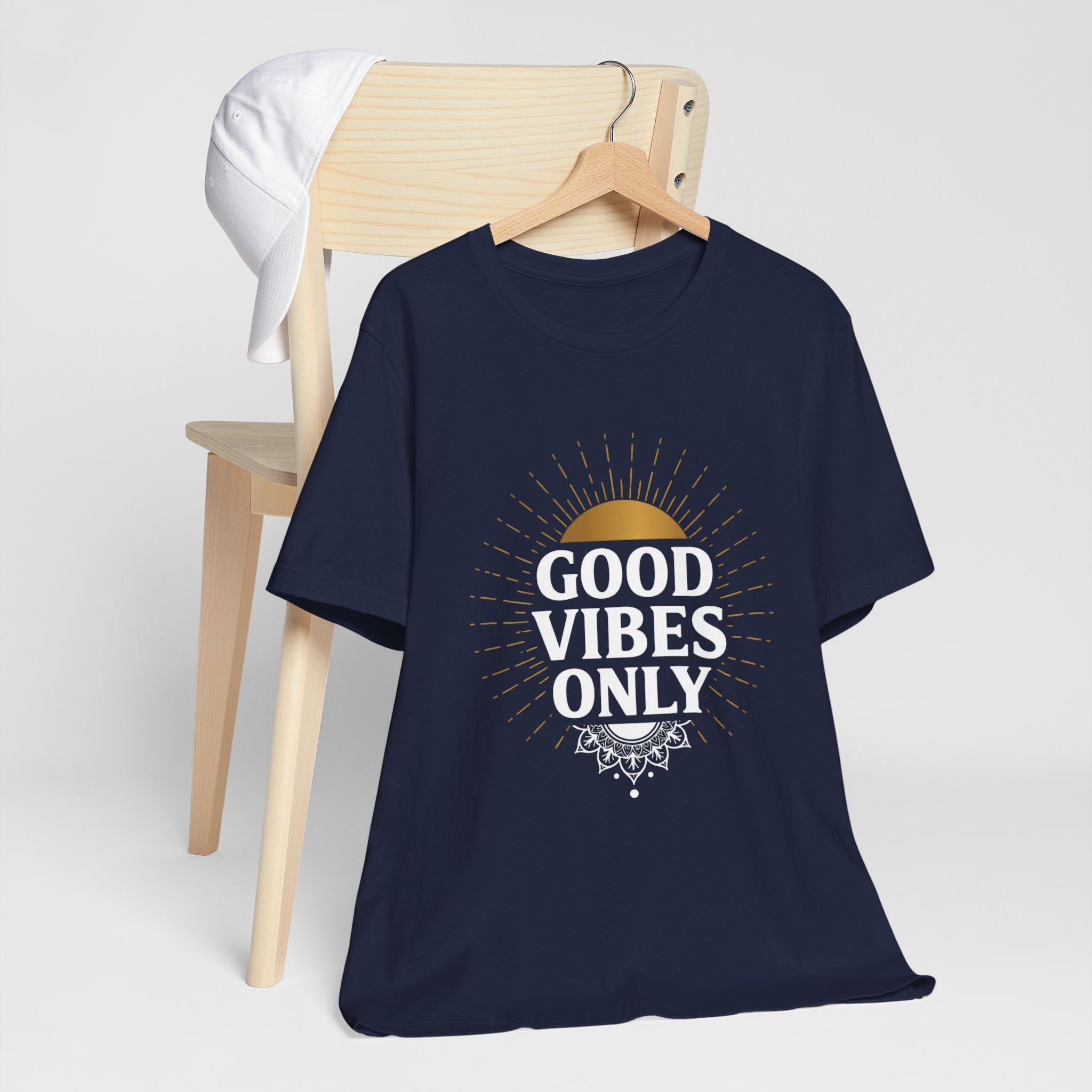 Good Vibes Only Sunrise - Mandala Sun Design Tee - Positive Energy Shirt