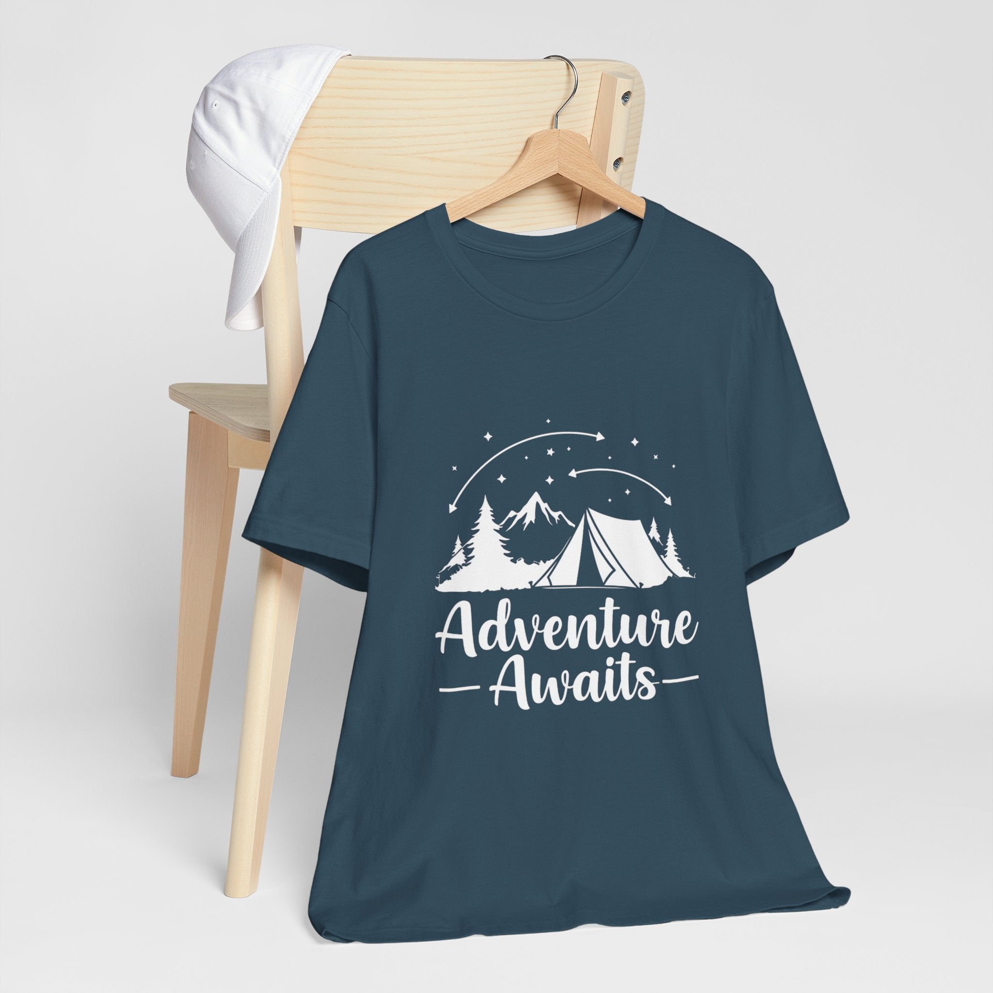 Adventure Awaits Forest Camp - Pine Trees T-Shirt - Wilderness Explorer Tee