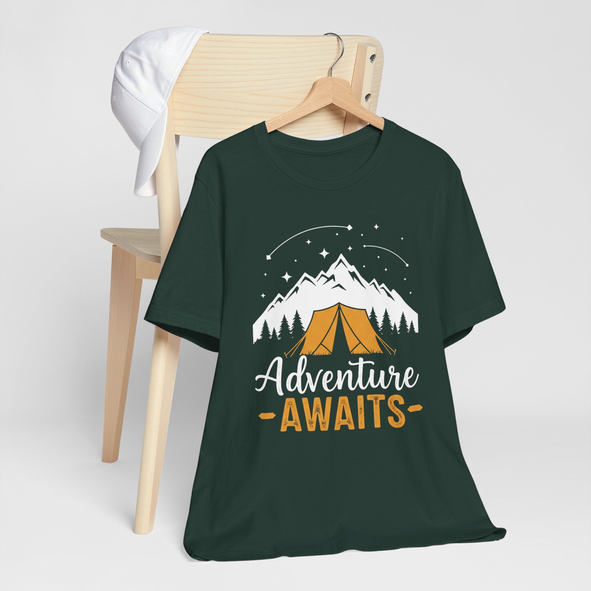 Adventure Awaits Camping Tent - Outdoor T-Shirt - Mountain Explorer Tee