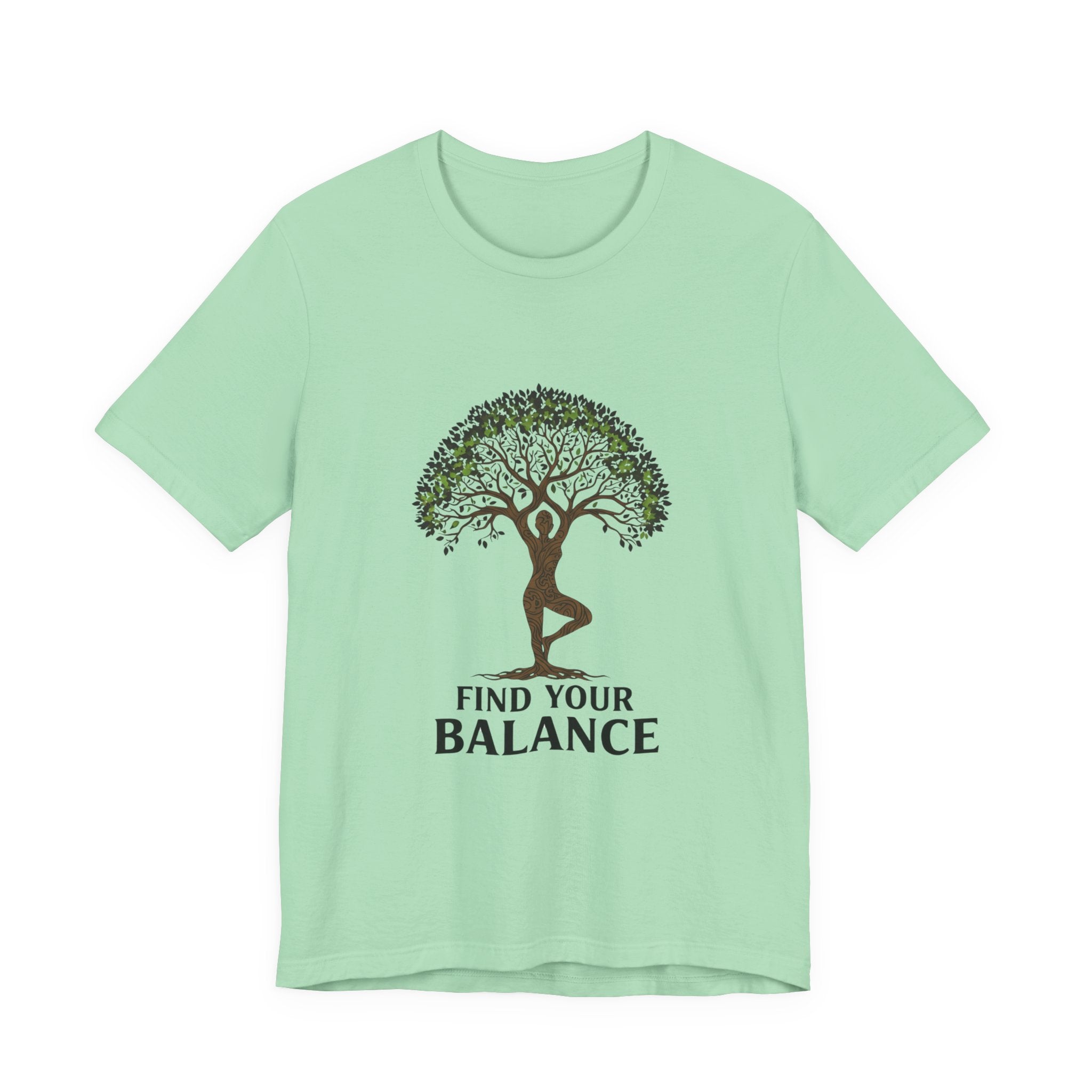 Find Your Balance Rooted - Tree of Life Yoga Tee - Grounding Meditation Shirt