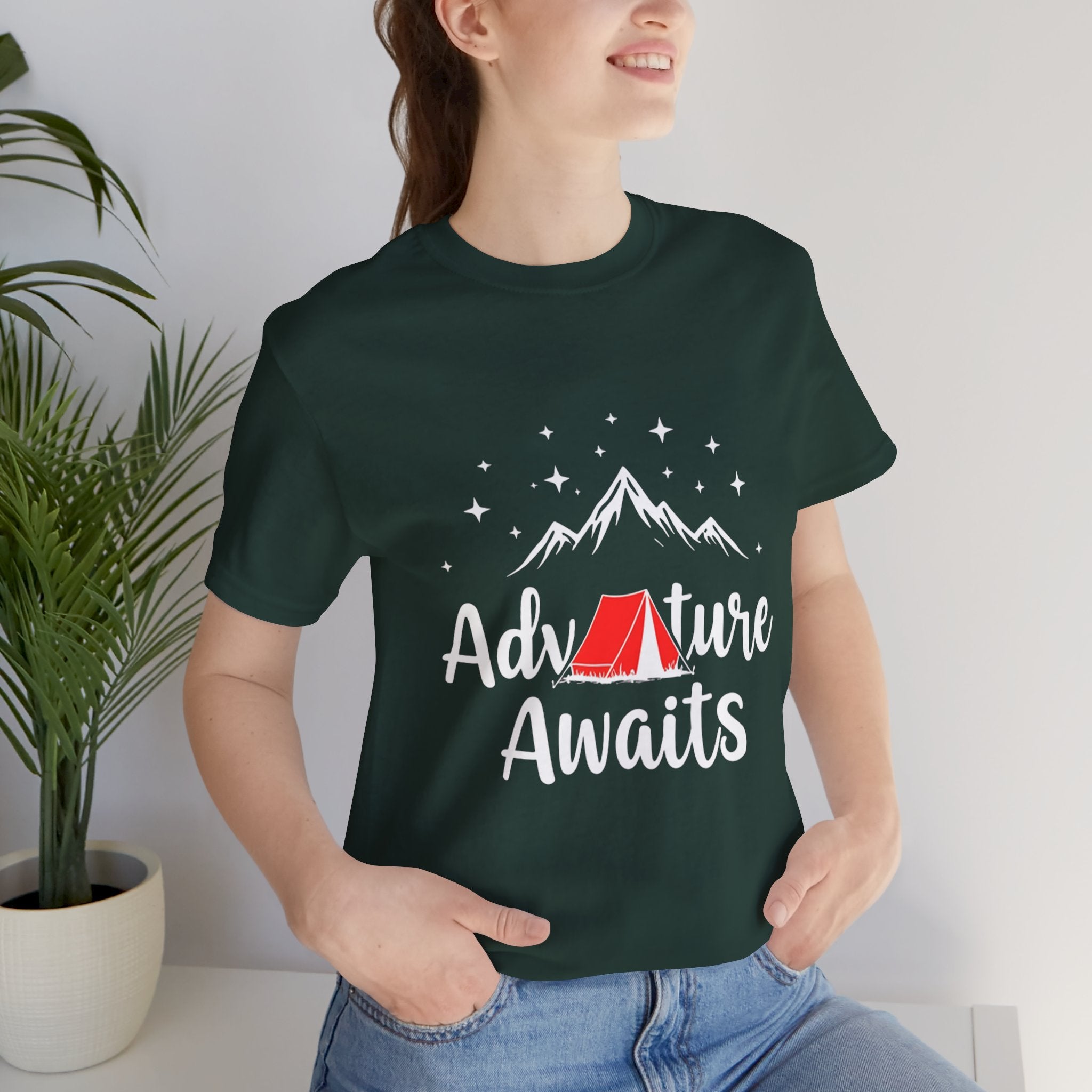 Adventure Awaits Mountain Range - Minimalist Outdoor Tee - Explorer Shirt