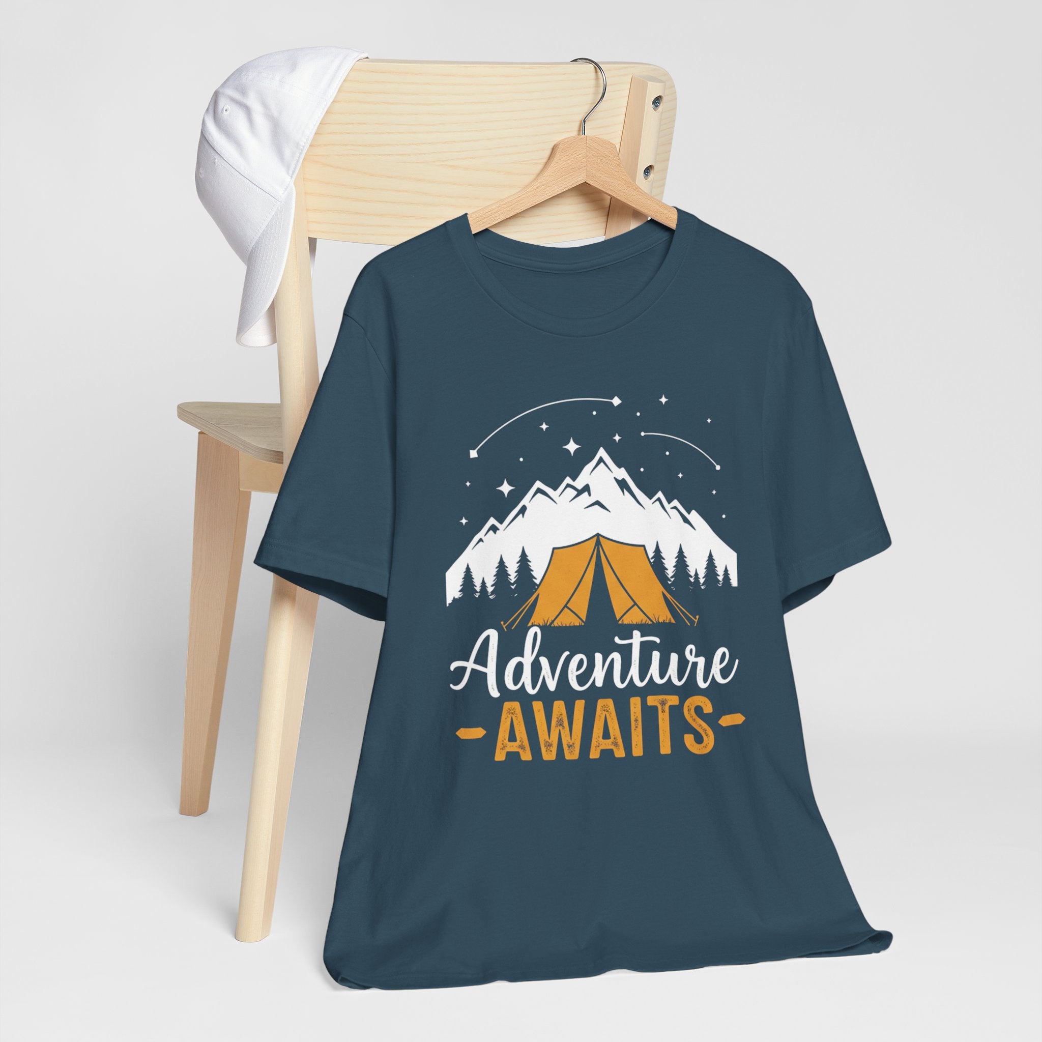 Adventure Awaits Camping Tent - Outdoor T-Shirt - Mountain Explorer Tee