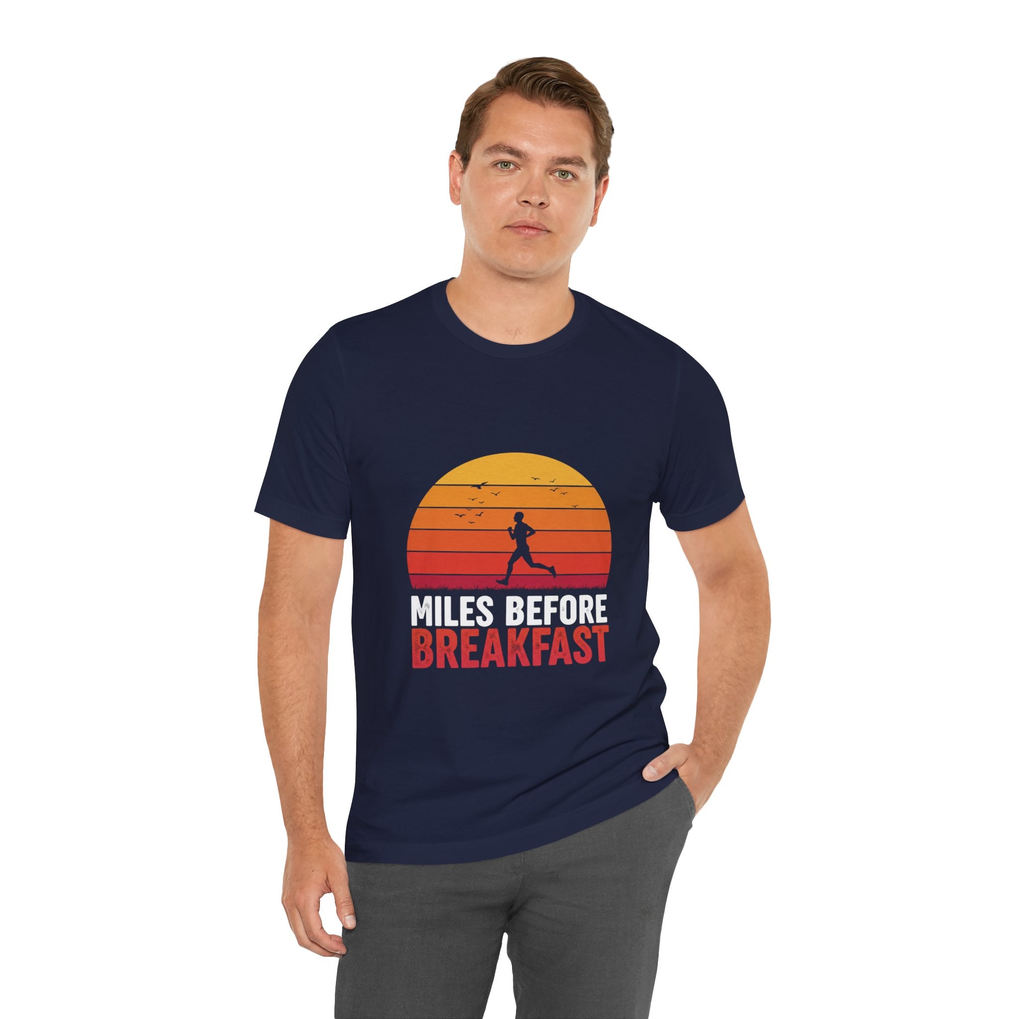 Miles Before Breakfast Trail - Personal Trail Runner Tee - Mountain Morning Shirt