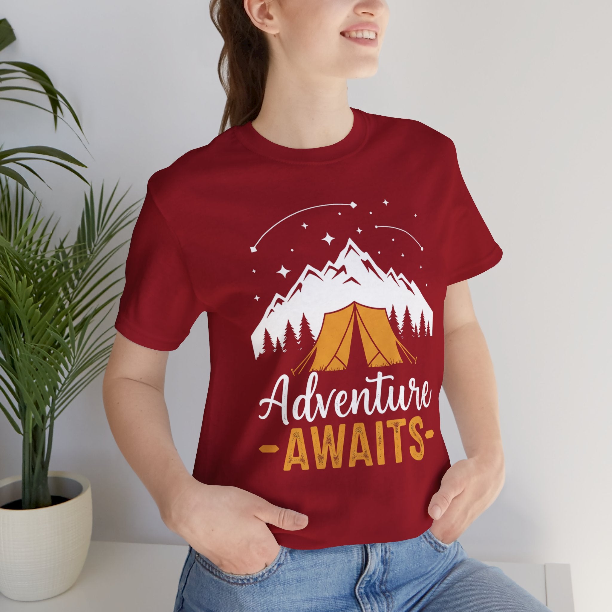 Adventure Awaits Camping Tent - Outdoor T-Shirt - Mountain Explorer Tee