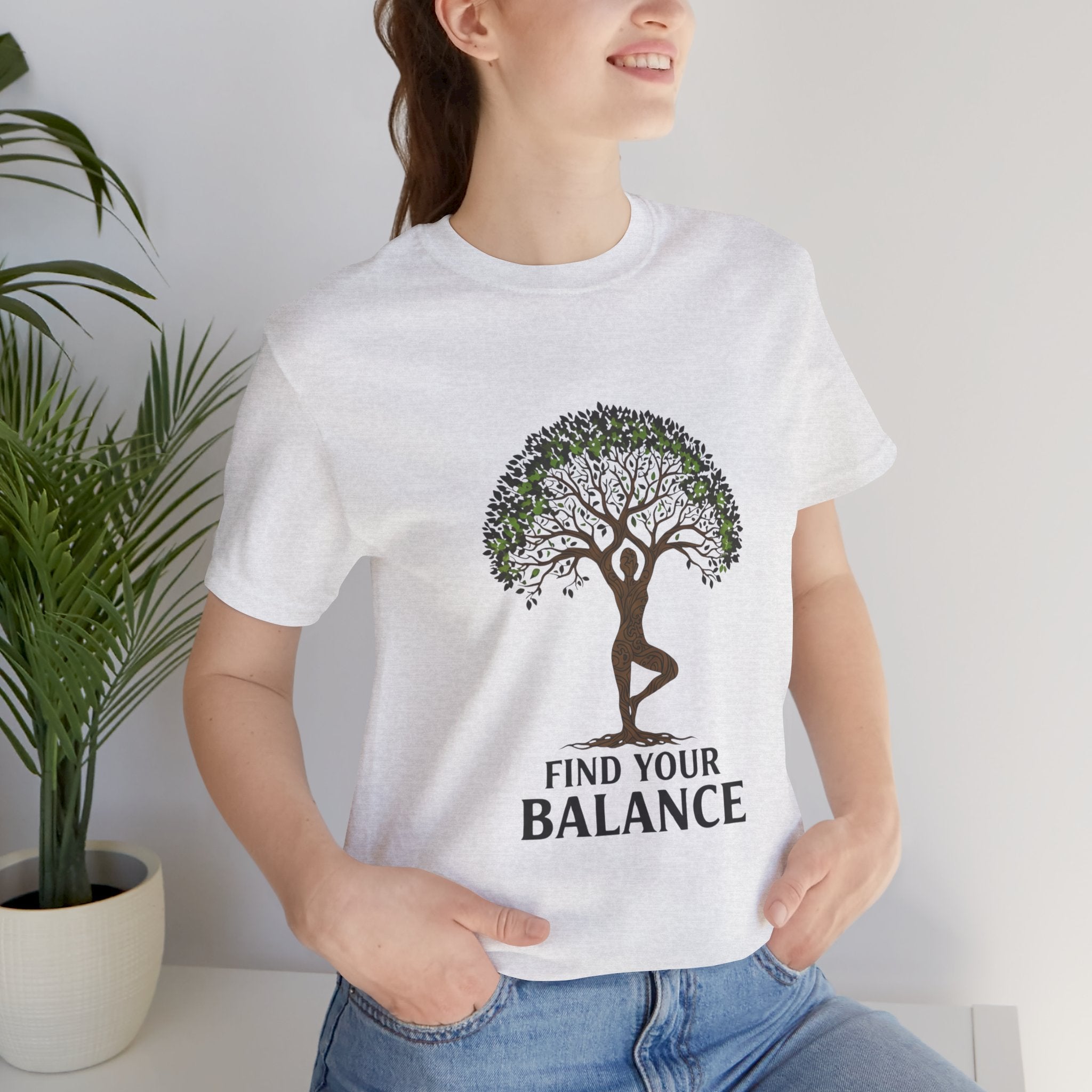 Find Your Balance Rooted - Tree of Life Yoga Tee - Grounding Meditation Shirt