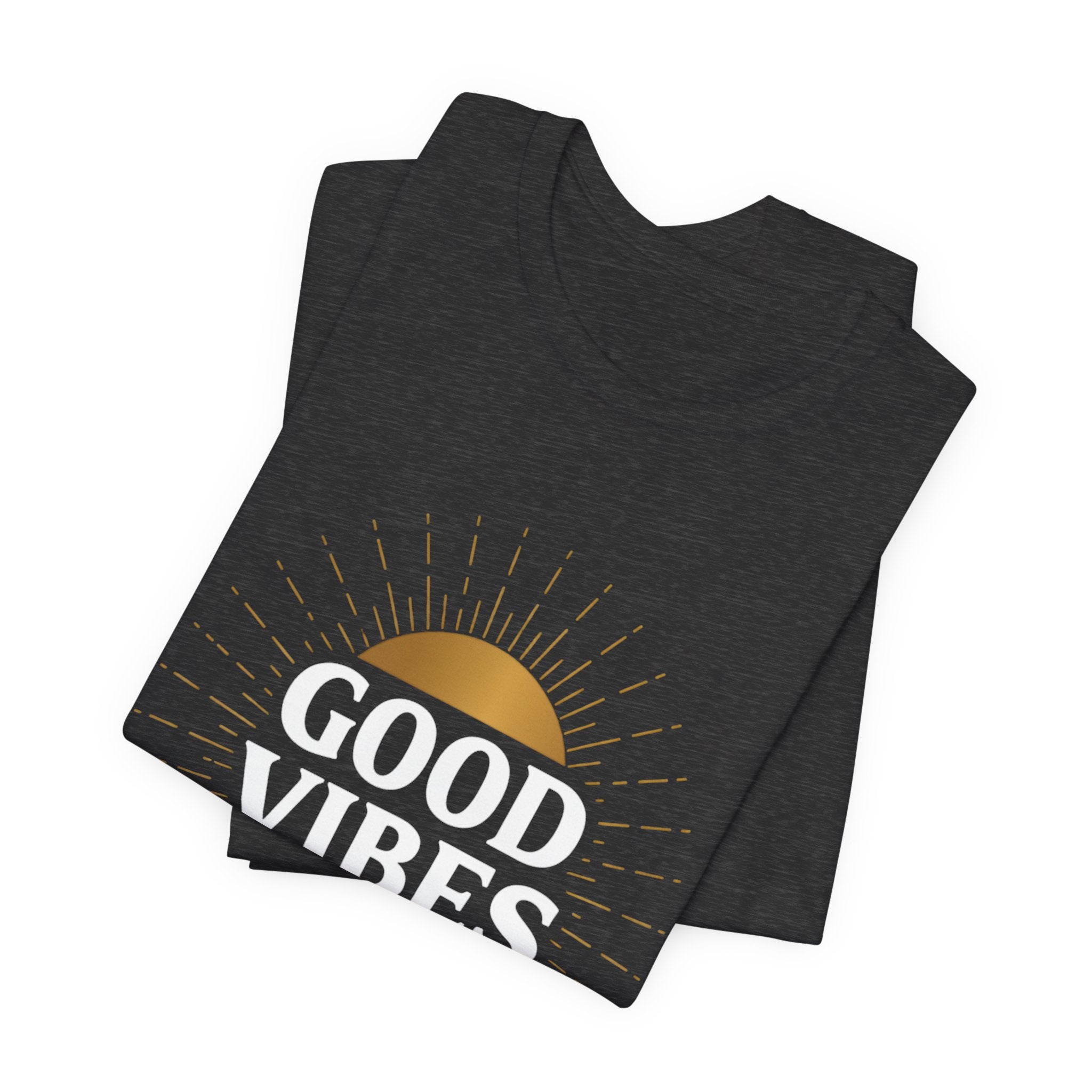 Good Vibes Only Sunrise - Mandala Sun Design Tee - Positive Energy Shirt