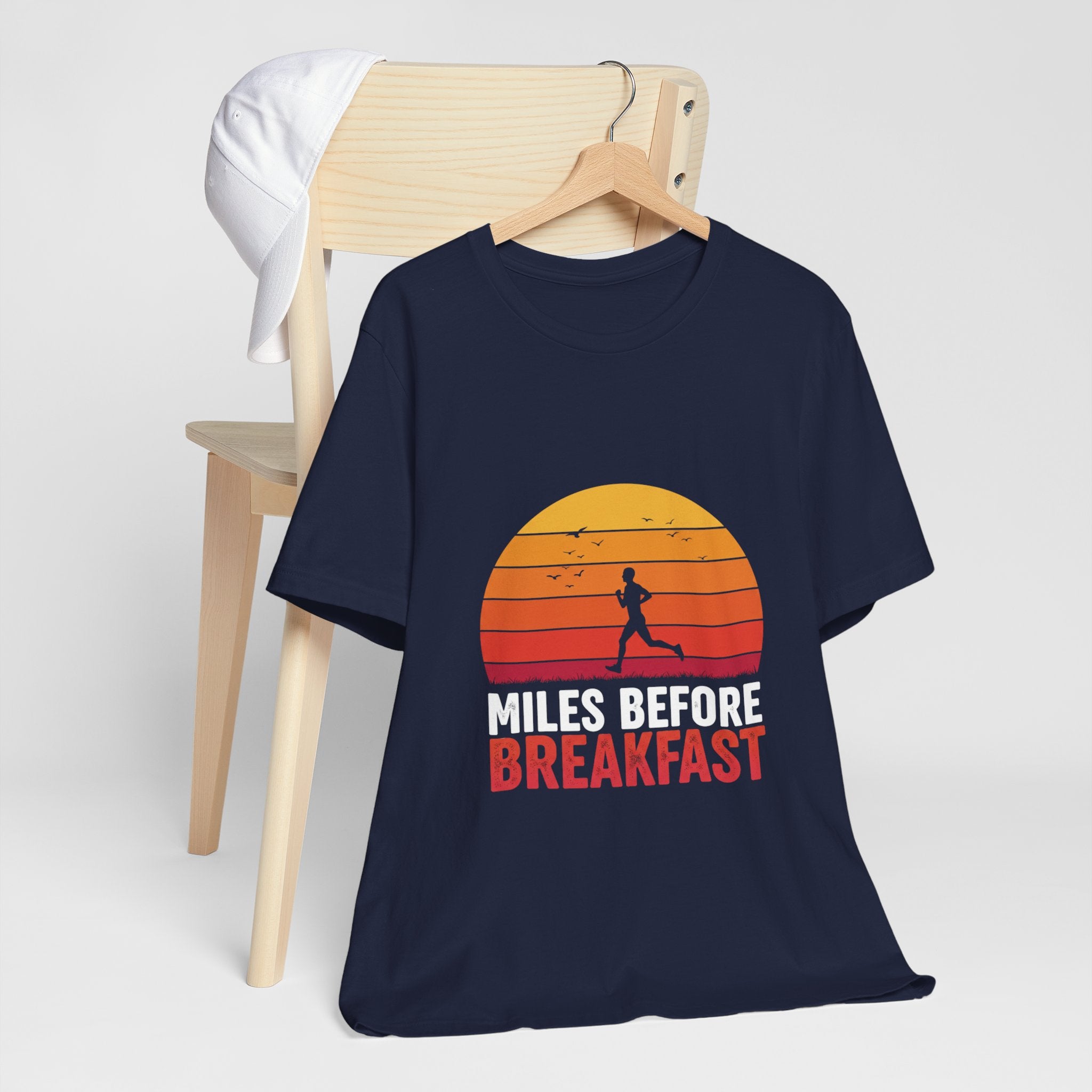 Miles Before Breakfast Trail - Personal Trail Runner Tee - Mountain Morning Shirt