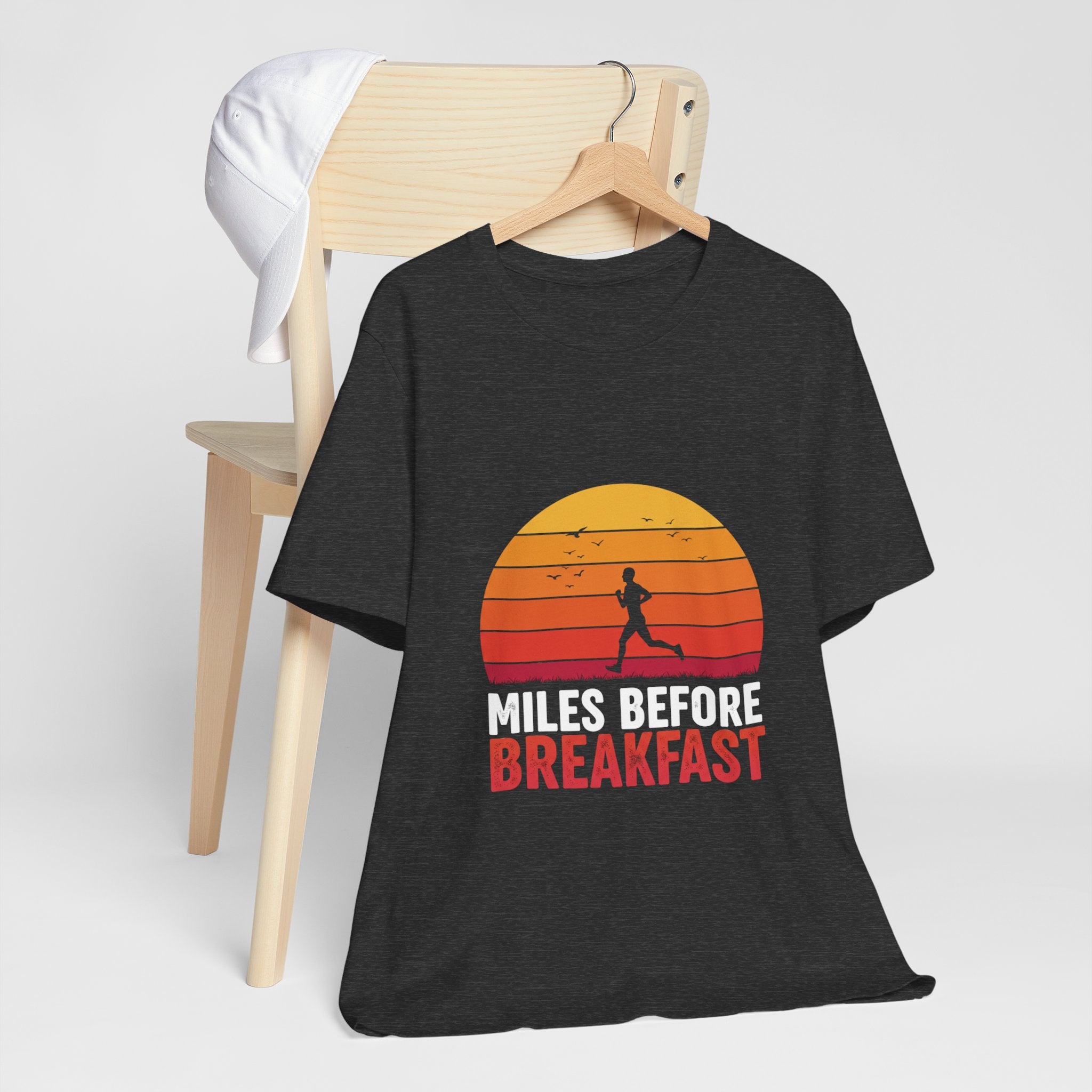 Miles Before Breakfast Trail - Personal Trail Runner Tee - Mountain Morning Shirt