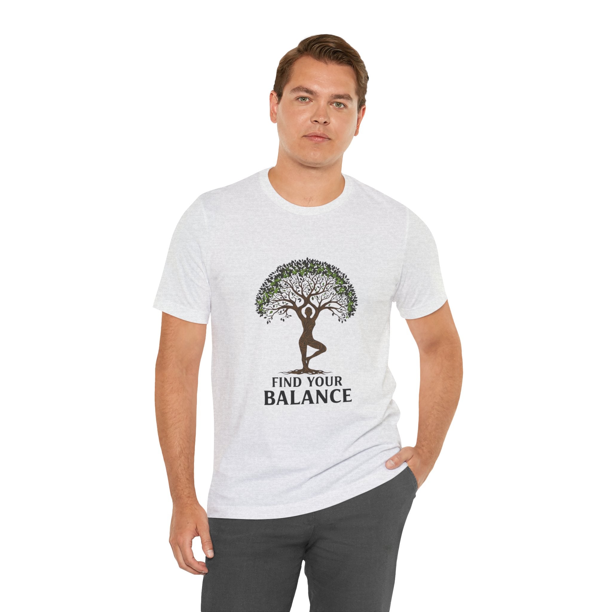 Find Your Balance Rooted - Tree of Life Yoga Tee - Grounding Meditation Shirt