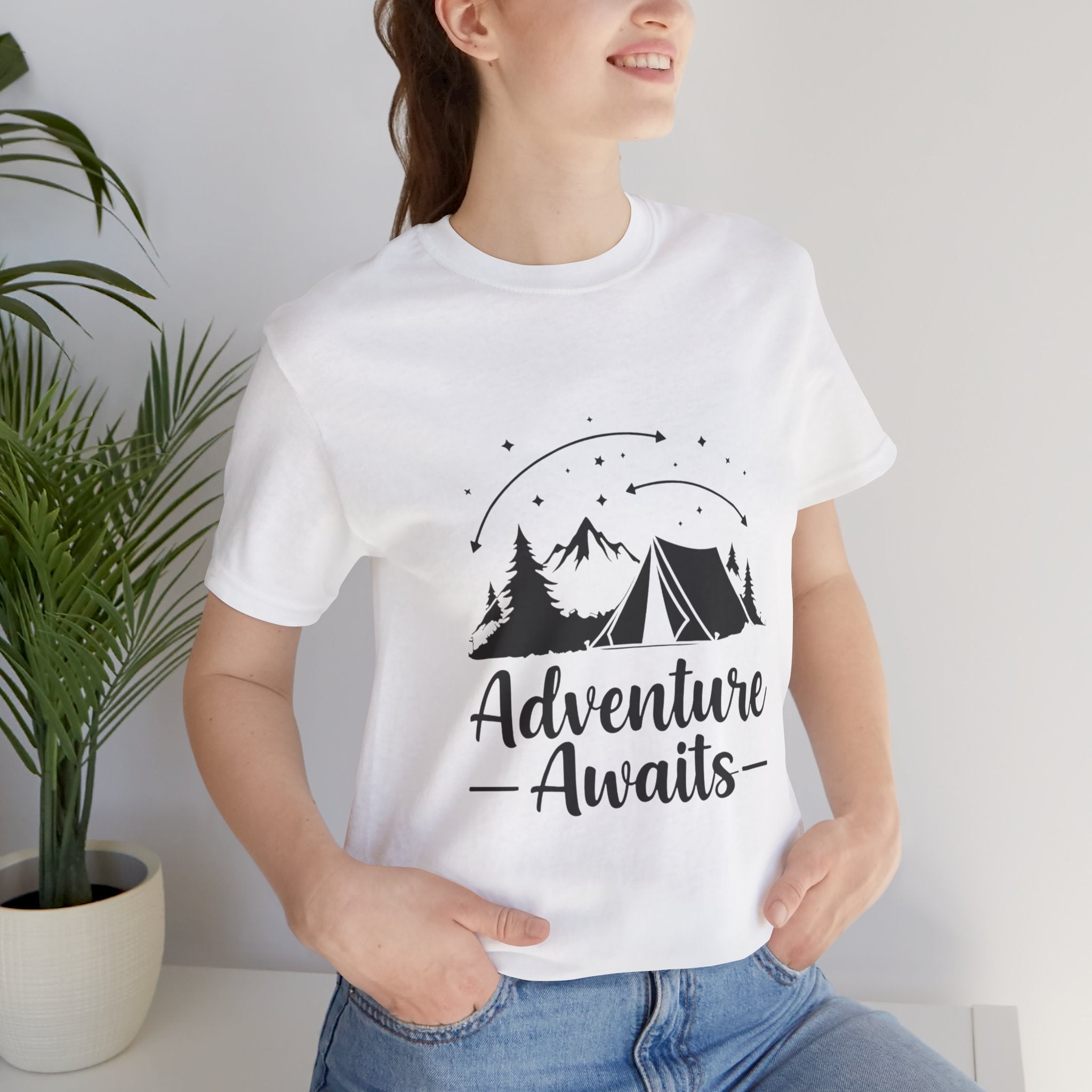 Adventure Awaits Forest Camp - Pine Trees T-Shirt - Wilderness Explorer Tee