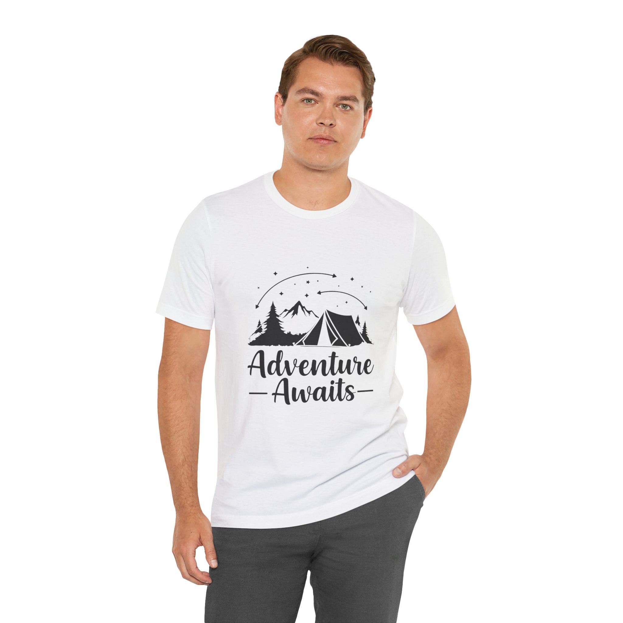 Adventure Awaits Forest Camp - Pine Trees T-Shirt - Wilderness Explorer Tee