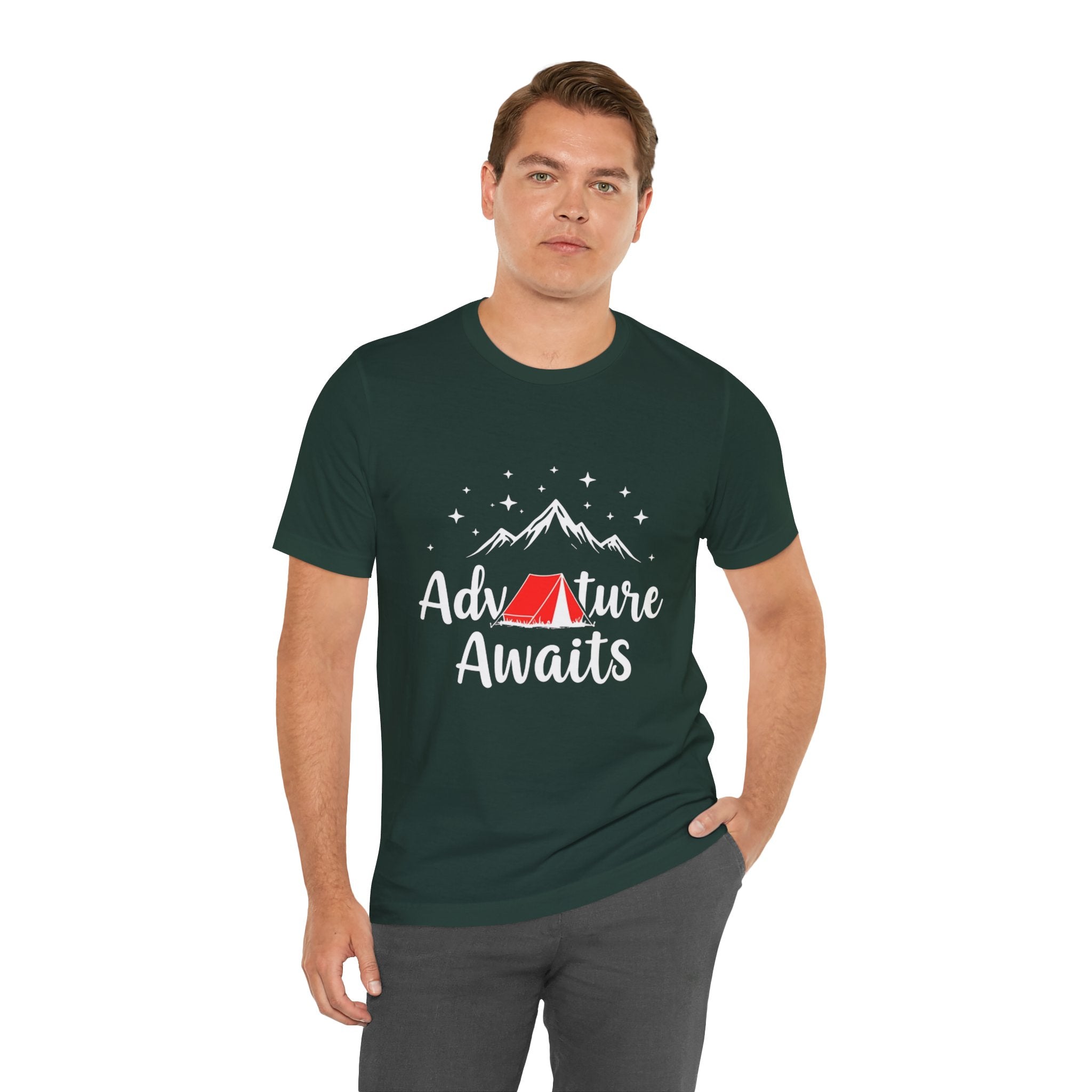 Adventure Awaits Mountain Range - Minimalist Outdoor Tee - Explorer Shirt