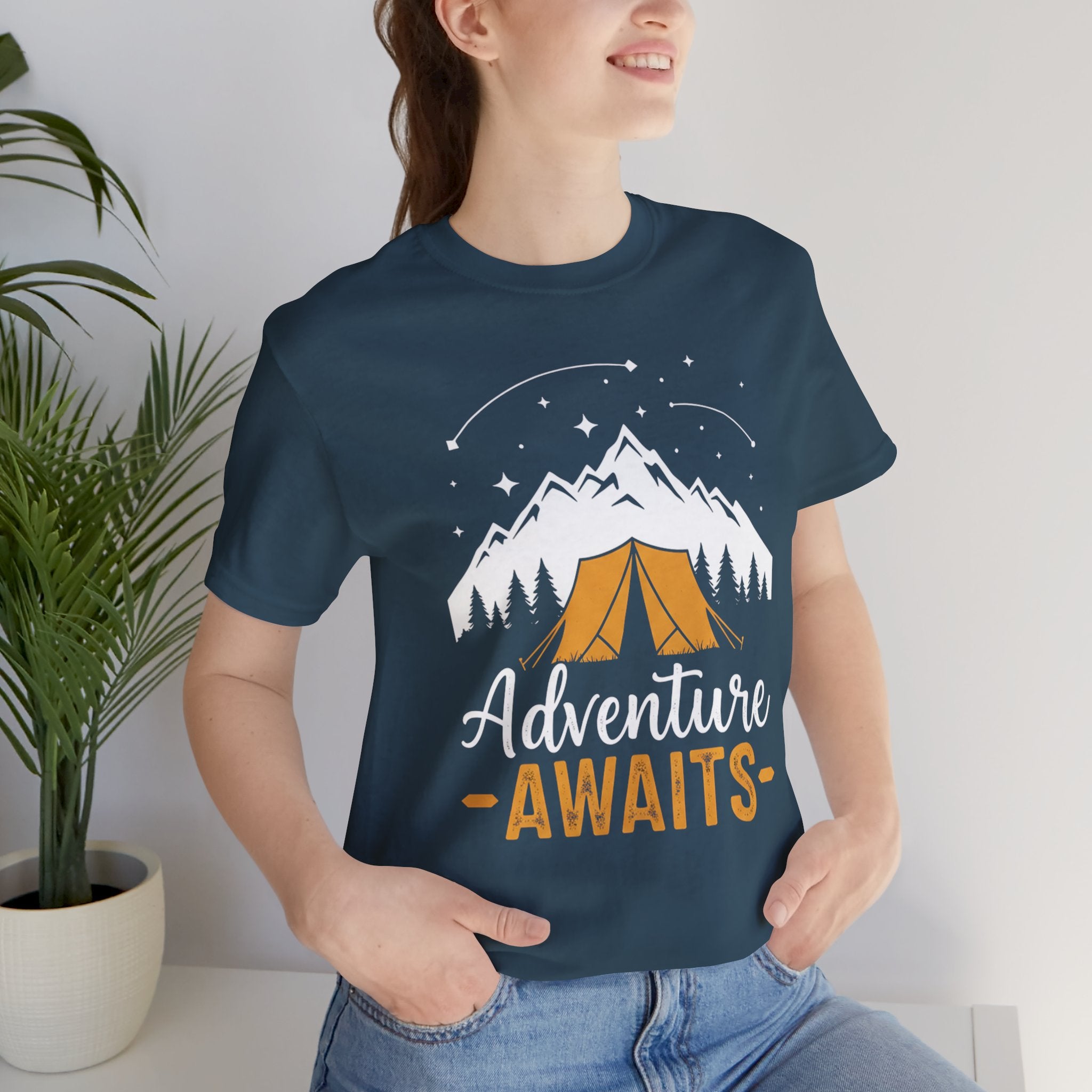 Adventure Awaits Camping Tent - Outdoor T-Shirt - Mountain Explorer Tee