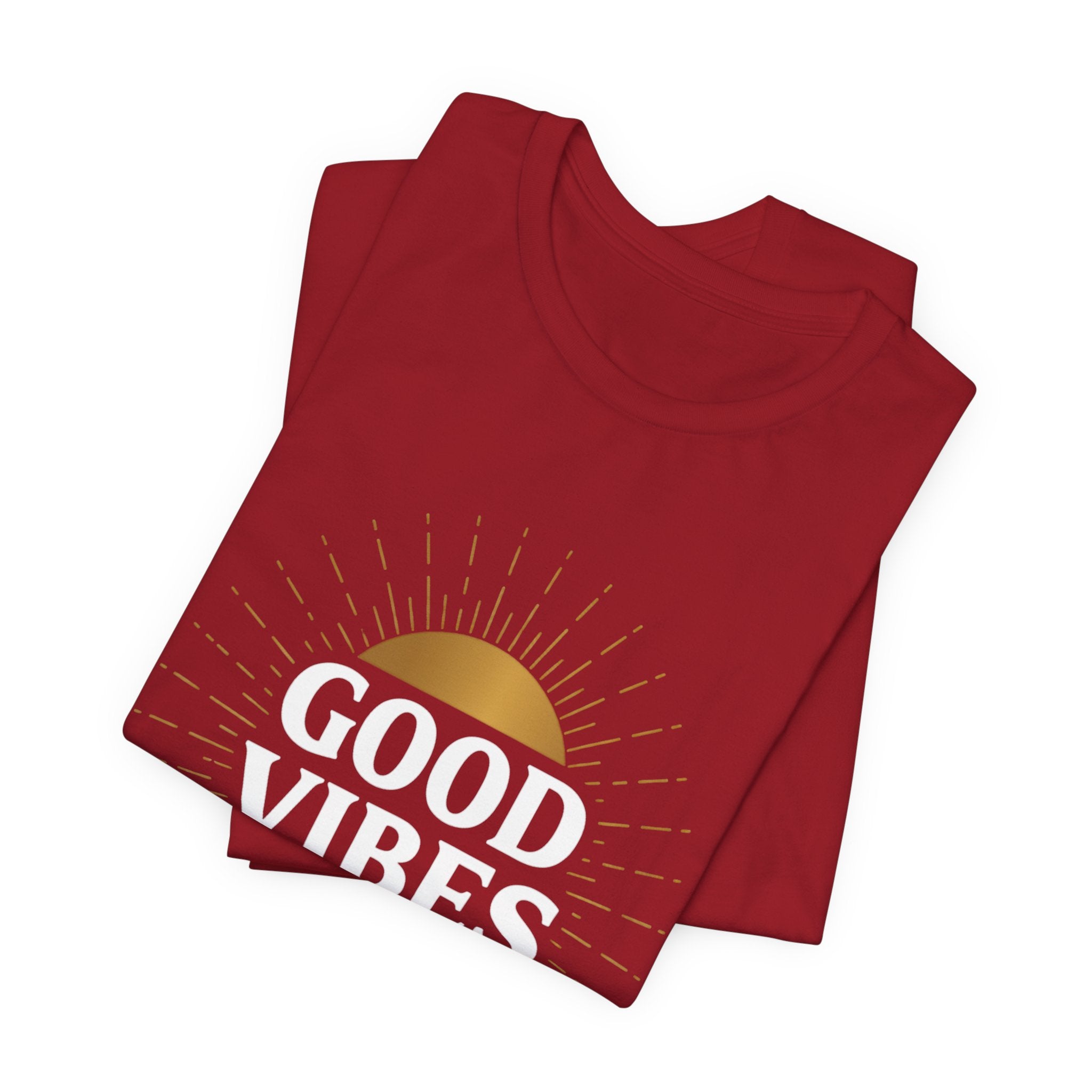 Good Vibes Only Sunrise - Mandala Sun Design Tee - Positive Energy Shirt